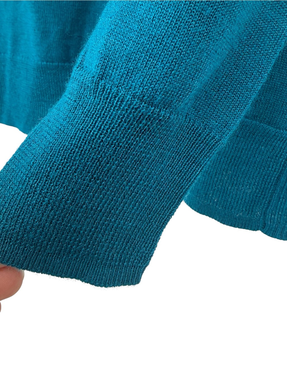 J Crew Peacock Blue Crewneck Lightweight Merino Wool Blend Sweater XS - Picture 5 of 13